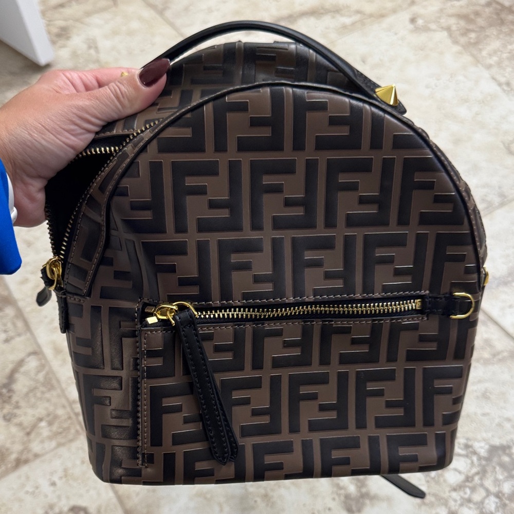 Brown and Black Women's Backpack